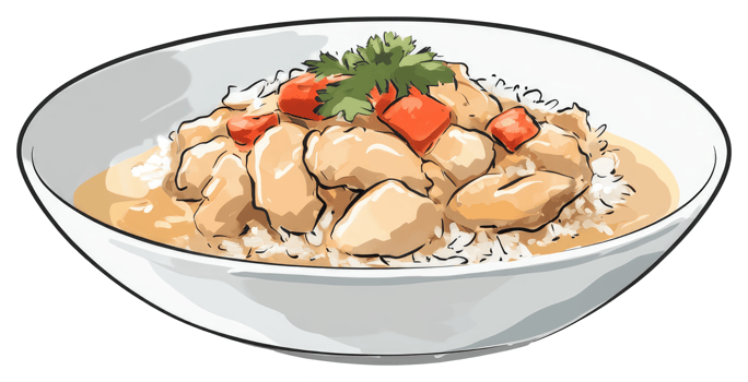 A bowl of delicious food with rice and toppings presented png