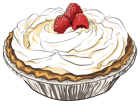 A Delicious Dessert Pie Topped With Red Raspberries And Cream png