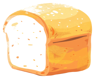 An illustrated image of a loaf of sliced fresh bread png
