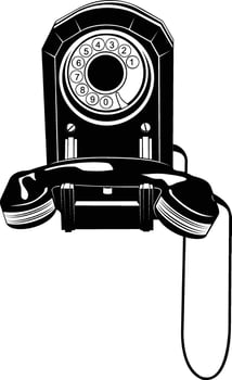 Classic Home Phone Illustration for Retro Themes vector