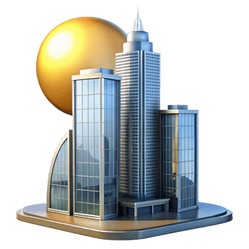 impressive contemporary A Glass and Steel Skyscraper Reflecting T professional png