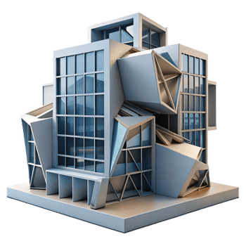 serene minimalist beautiful abstract A Deconstructivist Office Building Fragm genuine exclusive png