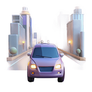 impressive contemporary A Self Driving Car Navigating a Busy City detailed png