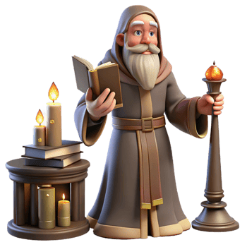 impressive creative Wise Old Wizard Casting a Spell high resolution png