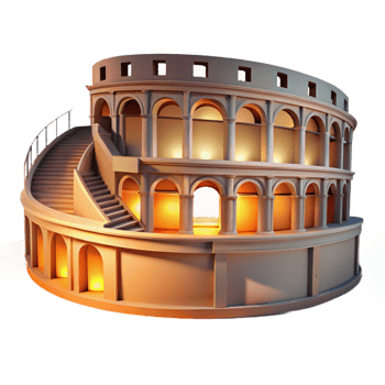 wonderful rustic An Ancient Roman Amphitheater Warm Suns 4K png