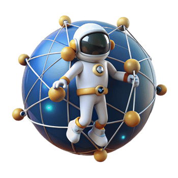 magnificent vintage A Lone Astronaut Floating in Space Sur detailed png