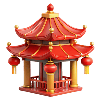 stunning rustic extraordinary creative A Traditional Chinese Pagoda Vibrant Red detailed original png