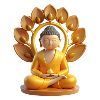 serene classic A Serene Buddha Meditating Beneath the Bo detailed png