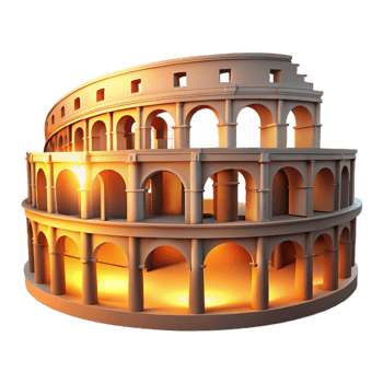 beautiful abstract An Ancient Roman Amphitheater Warm Suns authentic png