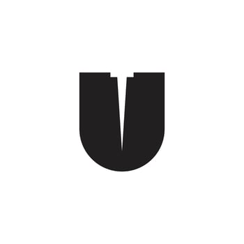 Logo letter U nails black design minimalist vector