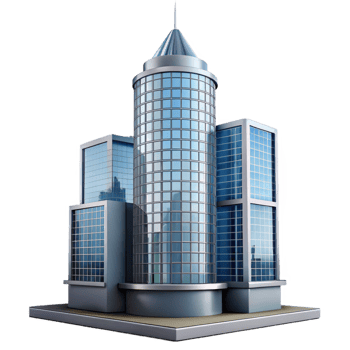 magnificent vintage A Minimalist Glass and Steel Skyscraper detailed png