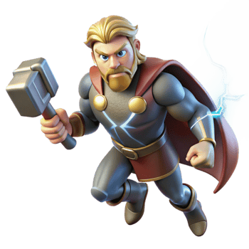 wonderful artistic Thor the Norse God of Thunder Wielding H detailed png