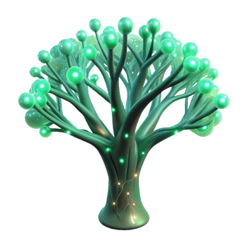 wonderful minimalist A Bioluminescent Tree with Branches Mad high quality png