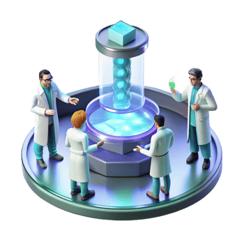 vibrant rustic A Group of Scientists Working on a Holo high resolution png