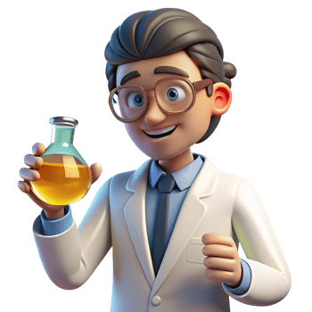 dramatic rustic Portrait of a Curious Scientist with Glas 4K png