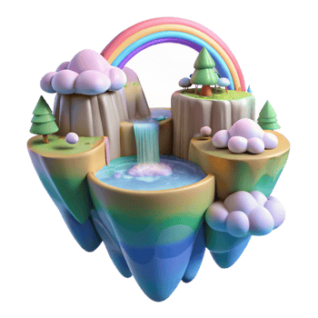 vibrant modern A Surreal Landscape of Floating Islands exclusive png