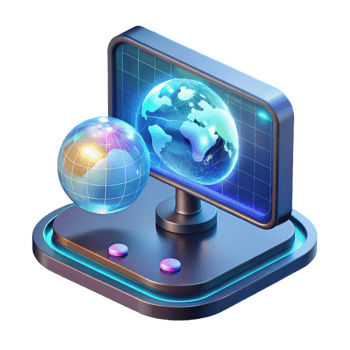 dramatic traditional Holographic Map Display premium png