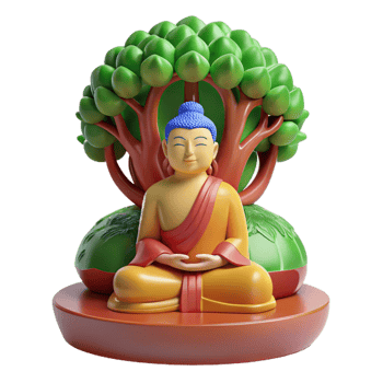 dramatic abstract A Serene Depiction of Buddha Meditating B high resolution png