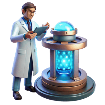 stunning contemporary vibrant classic A Scientist Examines a Strange Glowing A premium authentic png