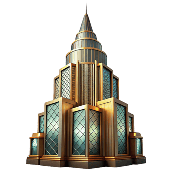 wonderful rustic A Towering Art Deco Skyscraper Geometri authentic png