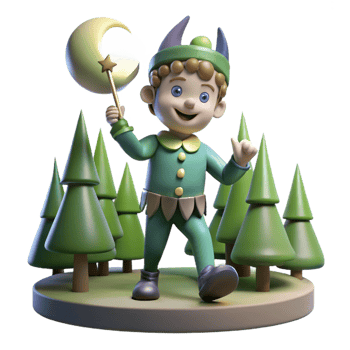 stunning abstract A Mischievous Puck Playing Tricks in a M premium png