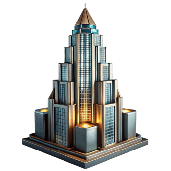 impressive modern A Towering Art Deco Skyscraper Geometri high quality png