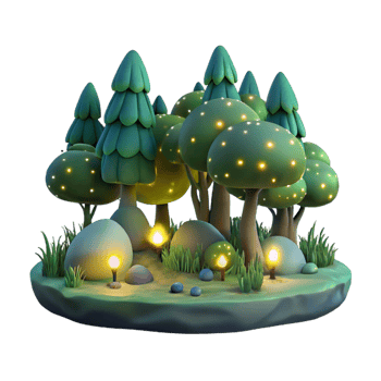 vibrant artistic A Group of Fireflies Illuminating a Dark png