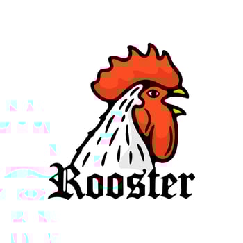 illustration rooster head good for logo icon vector