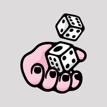 illustration cartoon hand play dice good for sticker vector