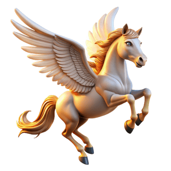 stunning vintage A Majestic Pegasus Flying over a Mountain professional png
