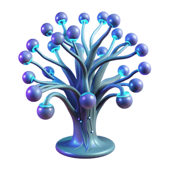 serene creative A Bioluminescent Tree with Data Streams Fl premium png