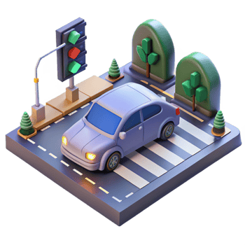 elegant creative A Self Driving Car Navigating a Busy Inter professional png