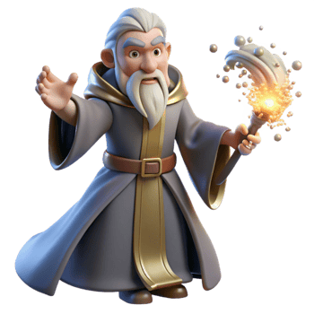 stunning minimalist A Wise Old Wizard Casting a Powerful Sp genuine png