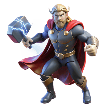 stunning traditional A Powerful Thor Wielding Mjolnir Summoni png