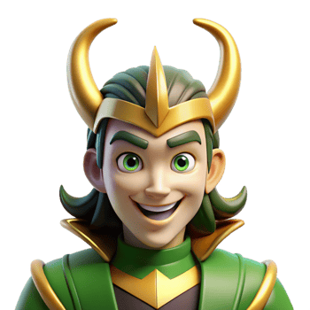 extraordinary contemporary Loki the Trickster God with a Mischievo exclusive png
