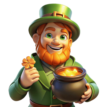 stunning minimalist Portrait of a Mischievous Leprechaun Wit original png