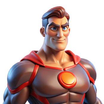 dramatic minimalist Portrait of a Powerful Superhero Muscles original png
