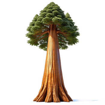 serene artistic A Giant Sequoia Tree Reaching Towards T high resolution png