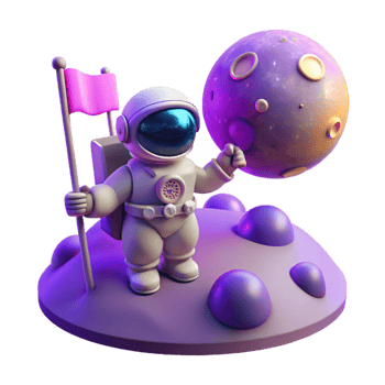extraordinary modern Astronaut Planting Flag on Alien Planet exclusive png