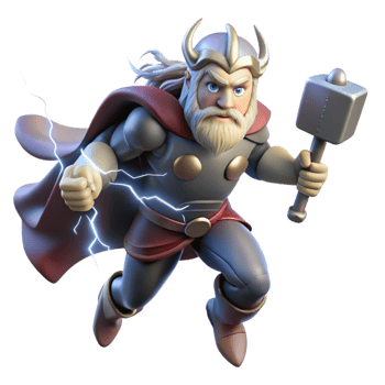 stunning artistic Thor the Norse God of Thunder Wielding high resolution png