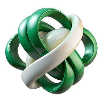 wonderful modern Emerald Green Ribbons Intertwined Design detailed png