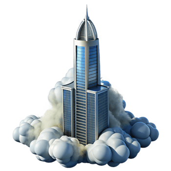 vibrant vintage A Towering Skyscraper Piercing the Clouds high resolution png