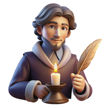 extraordinary artistic elegant artistic Portrait of a Melancholic Poet with a Qui detailed exclusive png