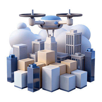 stunning vintage A Drone Delivering a Package in a Dense original png