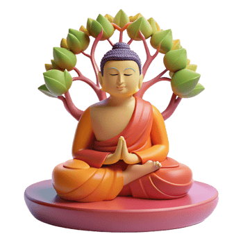 serene contemporary A Serene Depiction of Buddha Meditating B premium png
