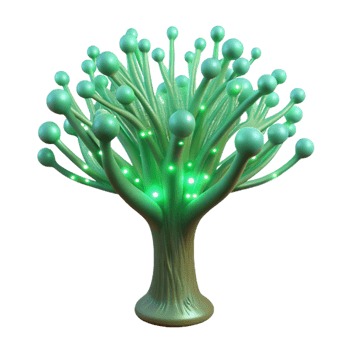 elegant traditional A Bioluminescent Tree with Branches Mad 4K png