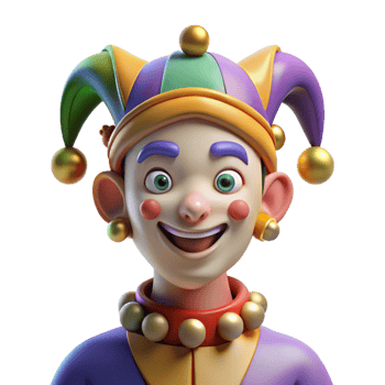 vibrant classic Portrait of a Mischievous Jester with C high quality png