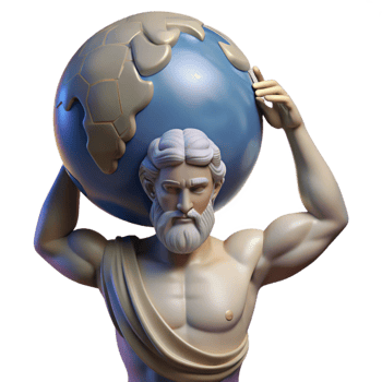 serene vintage A Stoic Atlas Holding the Celestial Sphere detailed png