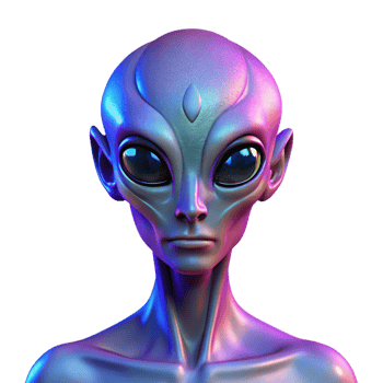 dramatic vintage Three-eyed Alien Portrait authentic png