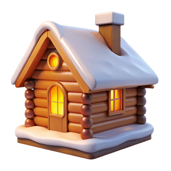 stunning minimalist A Traditional Log Cabin Snow Covered Land high resolution png